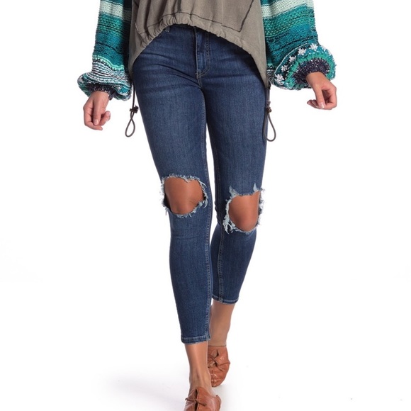 Free People Denim - Free people busted knee jeans